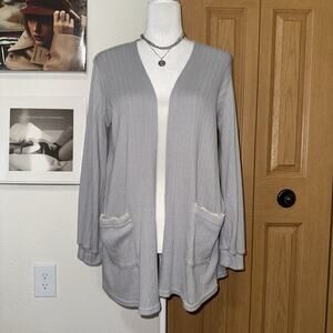 Blu Pepper Open Front Cardigan Sweater Women's Small Light Blue Long Sleeve